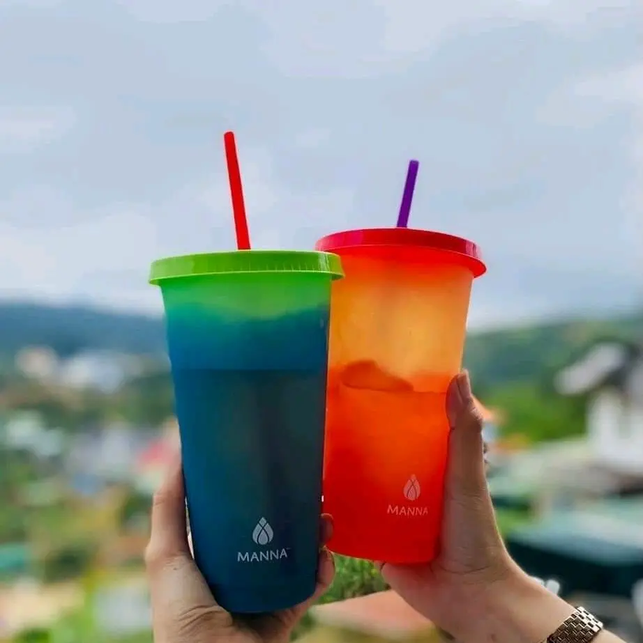 [Hàng MỸ] Set 2 LY NHỰA ĐỔI MÀU MANNA COLOR-CHANGING REUSABLE TUMBLERS 710ML