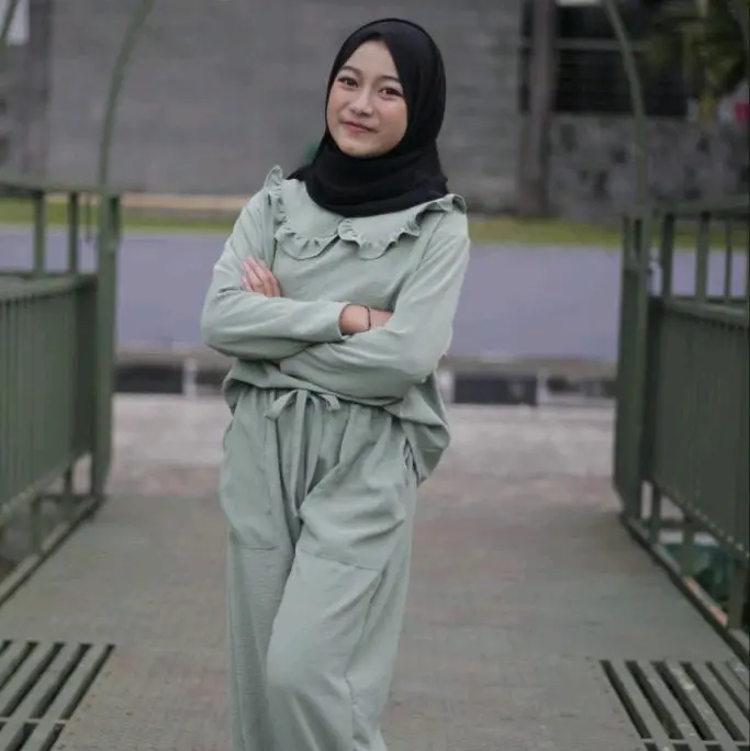 Stelan Crinkle Oneset Tanggung 7-13  tahun terbaru 2024 baju lebaran terbaru Airflow Muslim Setelan Anak Celana Panjang Shakila Gamis 6