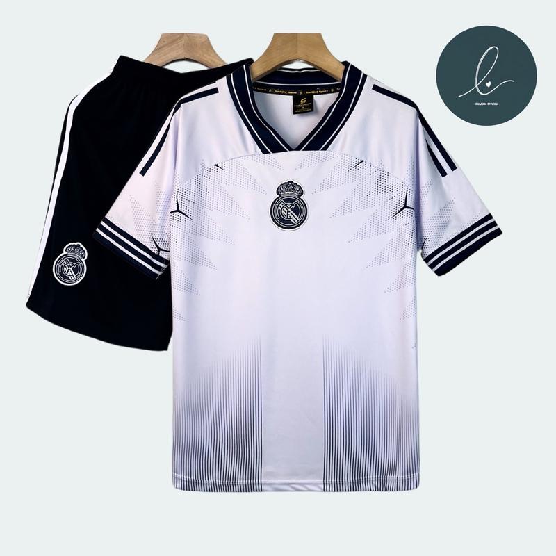 Bộ quần áo bóng đá,đồ đá banh REAL XANH DƯƠNG logo THÊU thun lạnh cao cấp loại I Top Sport