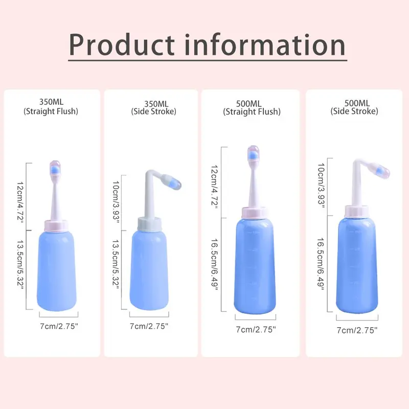 Portable Bidet Toilet Sprayer Cleaning Products for Bathroom Accessories, Peri Bottle for Postpartum Care, 350ML/12Oz Perineal Bottle Postpartum Essentials Upside Down Peri Bottle, Bidet Parts, Holiday Essentials, Travel Bidet with Nozzles & 1 Travel Bag 4