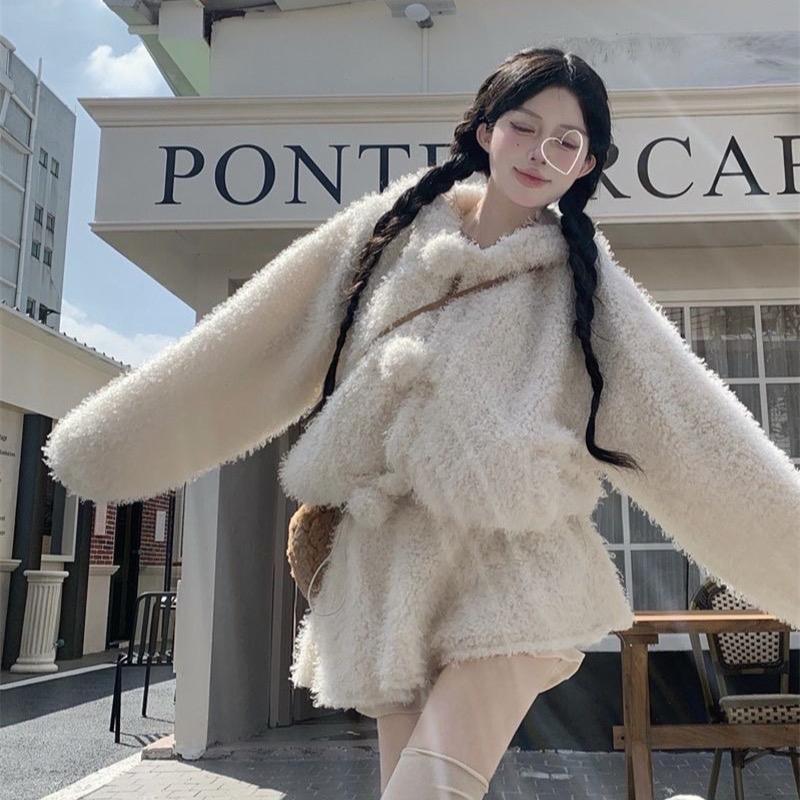  Set bộ áo lông cừu mix chân váy quần bó hot trend thu đông 2024 Women Nữ Top 