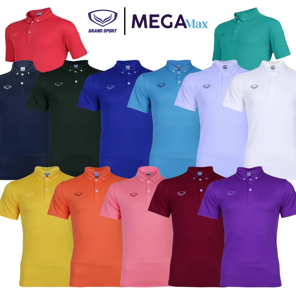 เสื้อโปโลแกรนด์สปอร์ต 12-261 เสื้อโปโลพื้นฐาน สีทึบ คอปกติดกระดุม