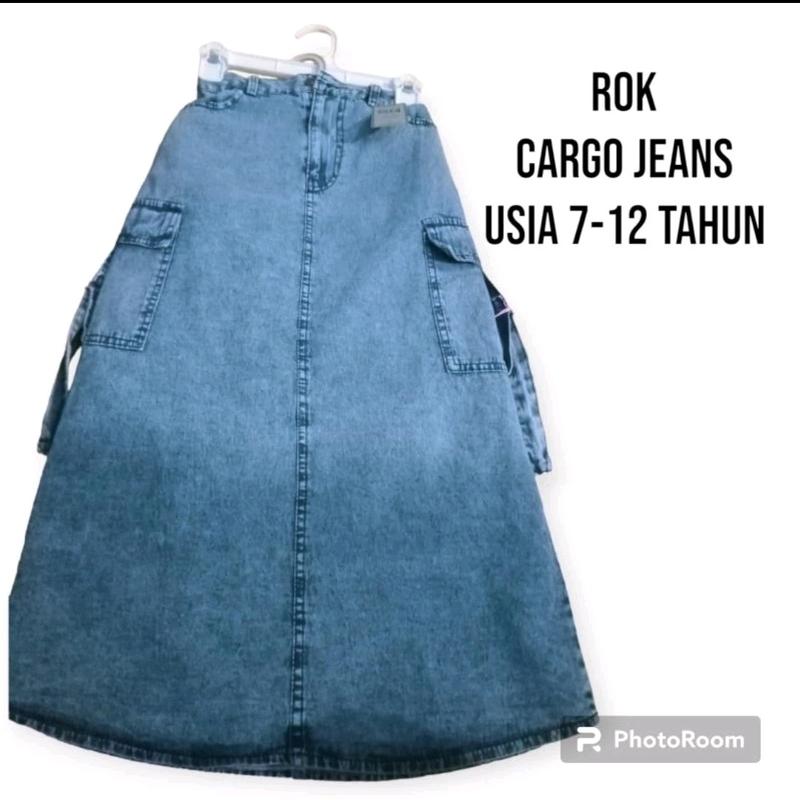 ROK CARGO JEANS ANAK UMUR 7-12 TAHUN ROK PEREMPUAN 0