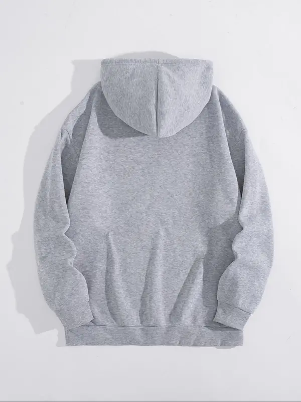 【Plus Size】 Creative Paris Lady Letter Print Hoodie, Casual Drawstring Pocket Hooded Sweatshirt for Fall & Winter, Women's Clothing for Daily Wear 5