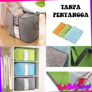 BISA COD (YBL) BUNDLING 1PCS 4PCS Tempat Penyimpanan Bed Cover Bamboo Storage Box Organizer Bag Kotak Penyimpanan Pakaian Selimut Dan Sprey Jumbo Gaya Korea Kain (BELI LOKALL)
