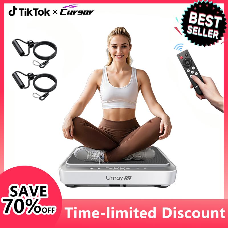 Vibration Plate, 6 Modes & 120 Adjustable Speeds Vibration Plate Exercise Machine With Resistance Bands And Remote Control, Timer Vibrating Plate For Home/Gym/Office (Bluetooth Enabled