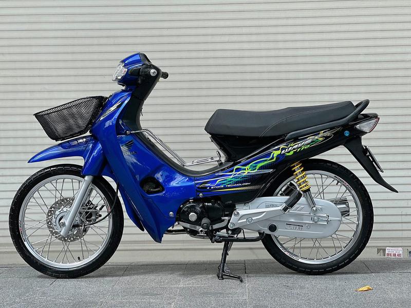  tem lửa dán trang trí cho xe wave nhỏ 110 lửa xanh đen,in chất liệu decal trắng 3 lớp Nhãn Dán 