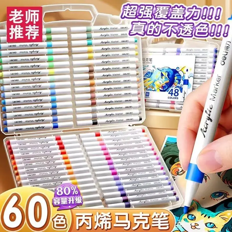 Bút Đánh Dấu Acrylic 48 Màu, Chính Hãng, Đóng Hộp, Thích Hợp Cho Nghệ Thuật Trẻ Em Và Học Sinh, Đặc Biệt Có Thể Xếp Chồng, Không Trong Suốt, Chống Thấm Nước, 60 Bán Chạy, Năm 2024 5