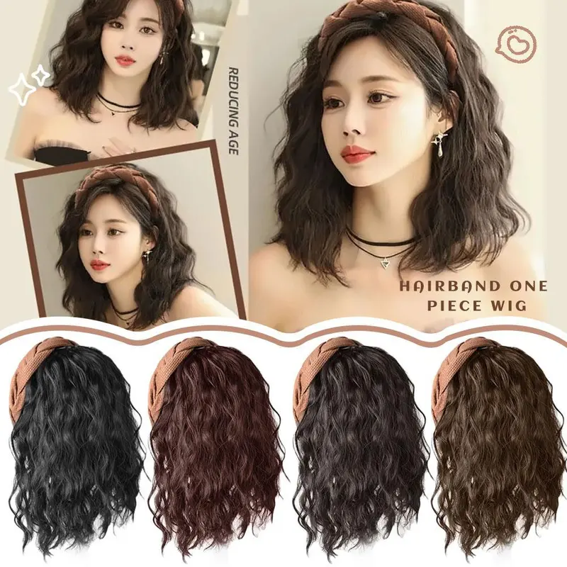 Băng Đô Cài Tóc Giả, Một Mảnh, Kiểu Xoắn, Gợn Sóng Nước, Nửa Nhẹ Và Nửa Lưng Bồng Bềnh Dành Cho Nữ, K7L5 2