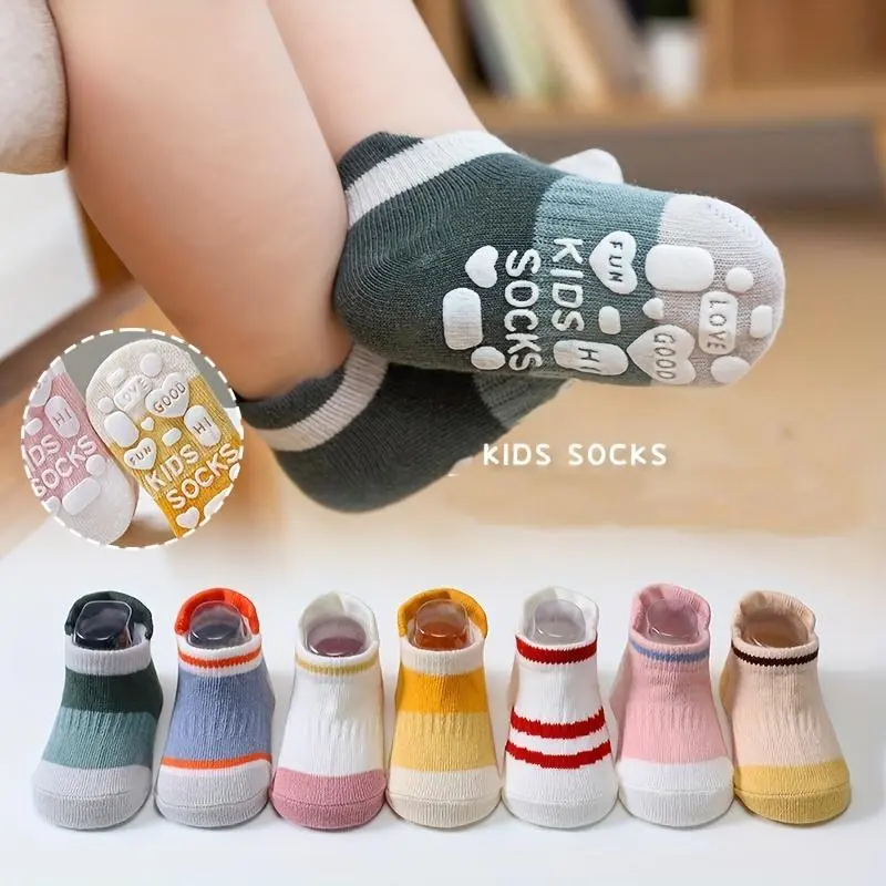 Tất Chống Trượt Cho Em Bé Gái, 5 Đôi, Thoải Mái Và Thoáng Khí, Tất Mềm, Thích Hợp Cho Trẻ Sơ Sinh Mang