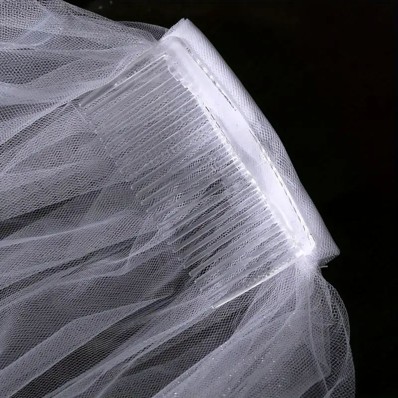 1 Piece Elegant Lace Trim Floral Pattern Bridal Veil-Fashion Polyester Wedding Headwear, Perfect for Taking Photos and Delicate Events, Bride Accessories 4