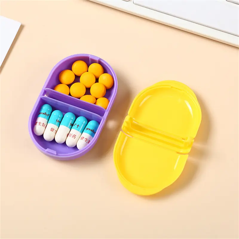 Hộp Thuốc, Cỡ Nhỏ, Hai Ngăn, Cầm Tay, Để Sử Dụng Buổi Sáng Và Buổi Tối, Hộp Đựng Thuốc 1