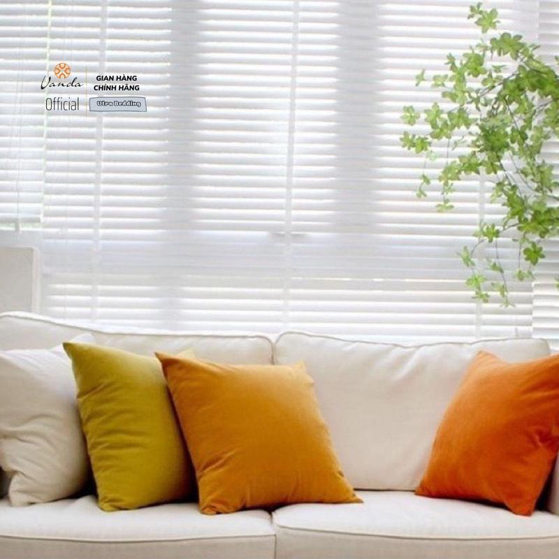  Vỏ áo gối tựa lưng sofa gối vuông văn phòng Vỏ gối trơn 1 màu 50x50cm 