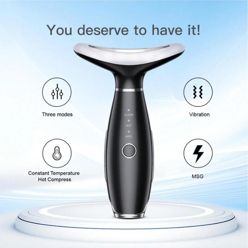 Portable Facial Massager, 3 Modes Face & Neck Massage Tool, Professional Facial Beauty Instrument for Women & Girls, Home Spa Massager 3