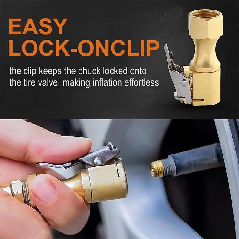 Car Air Pressure Repair Tool, 2 Counts Heavy Duty Locking Tire Air Pressure Repair Tool, Tire Air Pressure Repair Tool for Car, Tyre Pumps, Automotive, Vehicle 2