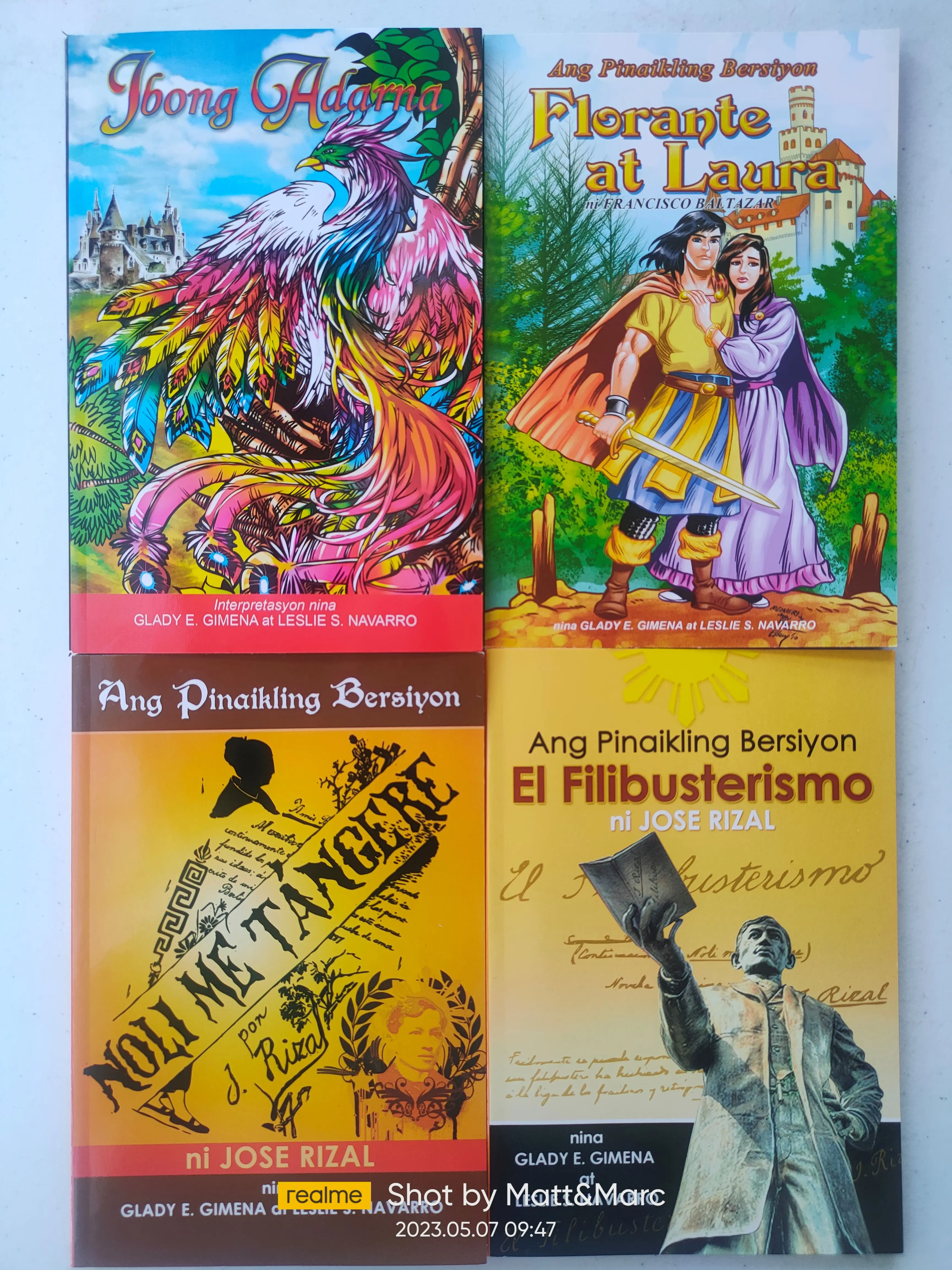 High school BOOKS Ibong Adarna, Florante at Laura, Noli me Tangere, El Filibusterismo, Simplified