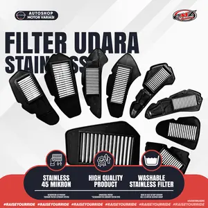 Filter Udara Stainless 45 Mikron BEAT F1 VARIO 125/150 160 PCX 160 NMAX NEW Racing Bisa Dicuci