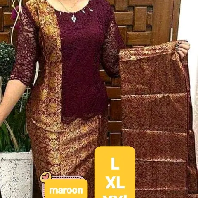 stelan brokat songket selendang