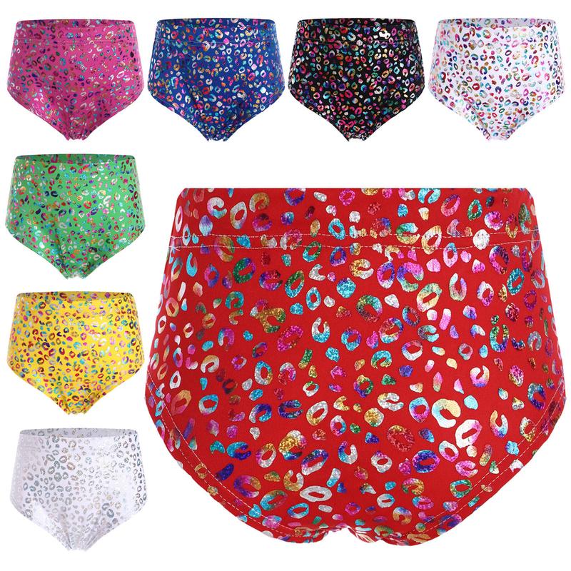 Quần Sịp Họa Tiết Da Báo Kim Loại JanJean, Unisex, Dành Cho Trẻ Em, Bé Trai Và Bé Gái, Thích Hợp Cho Trang Phục Biểu Diễn Sân Khấu Khiêu Vũ Cổ Vũ 1