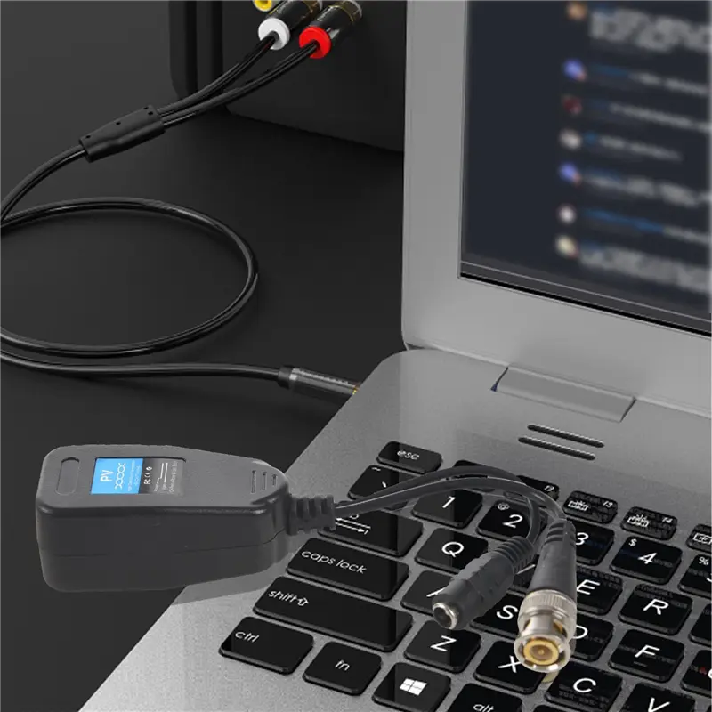 Balun Video thụ động, HD-CVI / TVI / AHD, với đầu nối nguồn và đầu phát dữ liệu RJ45 CAT5, 1 cặp 1