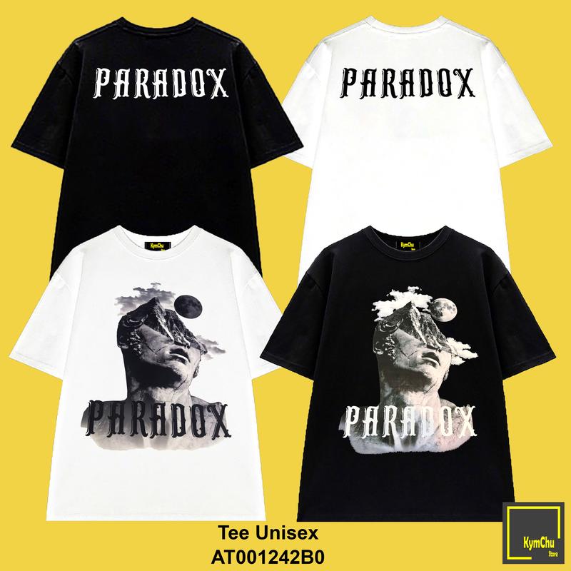 Áo thun PARADOX phông rộng tay lỡ nam nữ | Xưởng chuyên sỉ KymChu Unisex Oversized | Chất thun cotton 100% 2 chiều 230-250gsm