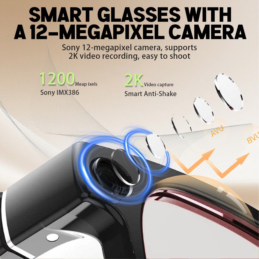 Smart Ai Glasses 1200w HD Camera Photo Translation Video Recording Calling Wi Fi Transmission Suitable For Both Men And Women - Image 3