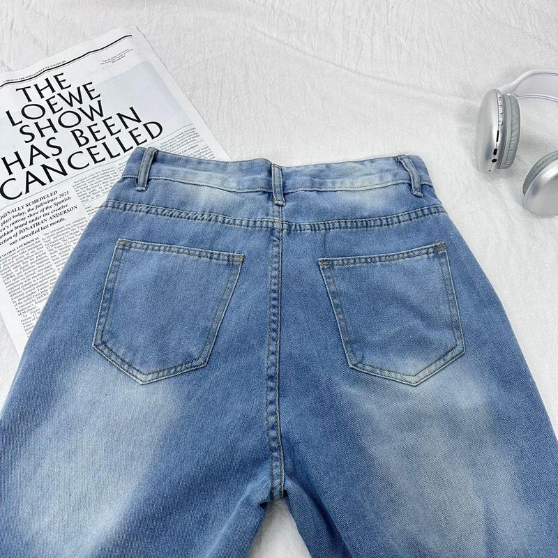 Product Introduction of D714 - Jies Clothes [New Arrival] Seluar Jeans Baggy Loose Fits Wide leg Hight Design Unisex Casual(LightBlue/Blue) Premium Men's Clothing - Trendy Designs for Everyday Style 9