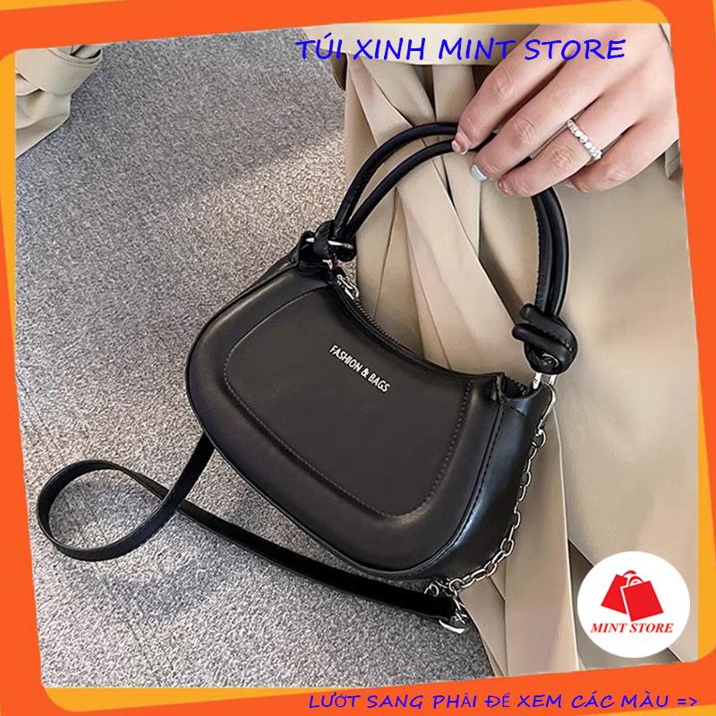Túi Xách Nữ Cầm Tay Đeo Chéo Quai Tròn Dáng Bầu Sang Chảnh PK 628 Bag Da