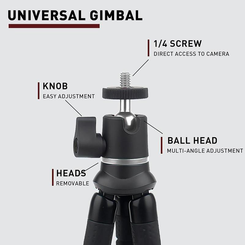 Product Introduction of Flexible Mini Tripod Stand for iPhone, Multi-angle Portable Camera Tripod with Hidden Phone Holder Cold Shoe Mount For iPhone 13 12 Pro Max XS Max X 8 12