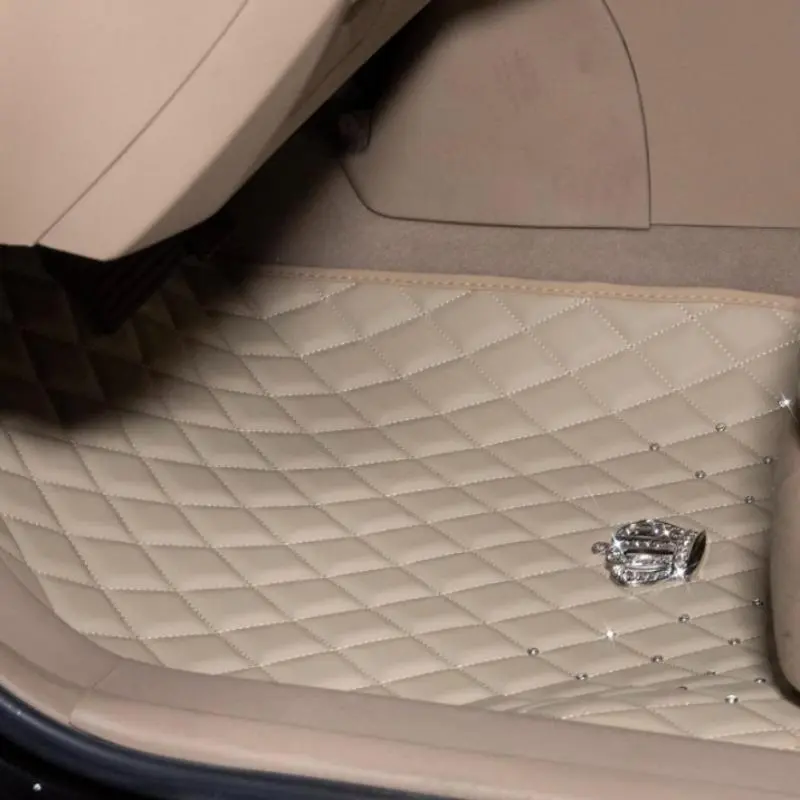Rhinestone Crown Pattern Car Floor Mat, Universal Car Interior Decorative Floor Mat, Car Interior Accessories for SUV, Sedan, Truck 4