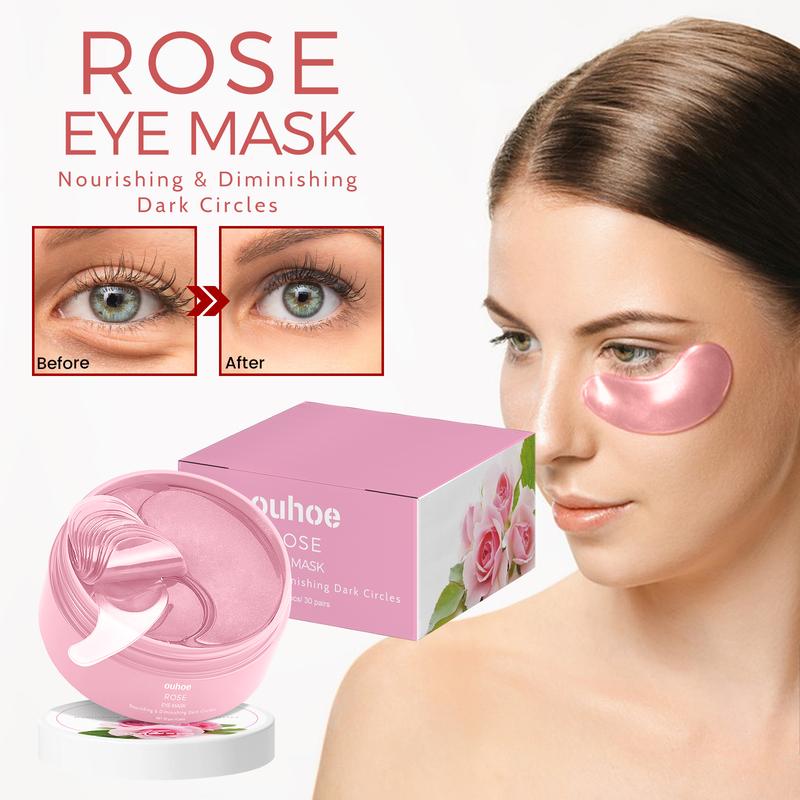 Product Introduction of OUHOE pink rose eye mask fade fine lines bags under the eyes dark circles moisturize firming skin care eye mask 2