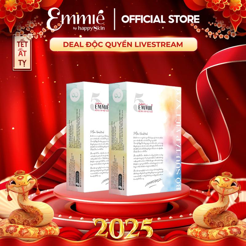 [Michibaby] COMBO 2 Hộp 10 mặt nạ sinh học phôi dừa - Bộ sưu tập Việt Nam - Emmié 5 năm Collection 25G x 20
