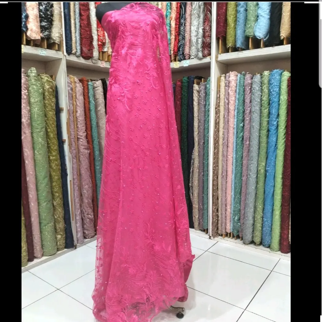 Kain Tulle Termurah – Kain Tulle Diana Mutiara Motif Bunga Cantik