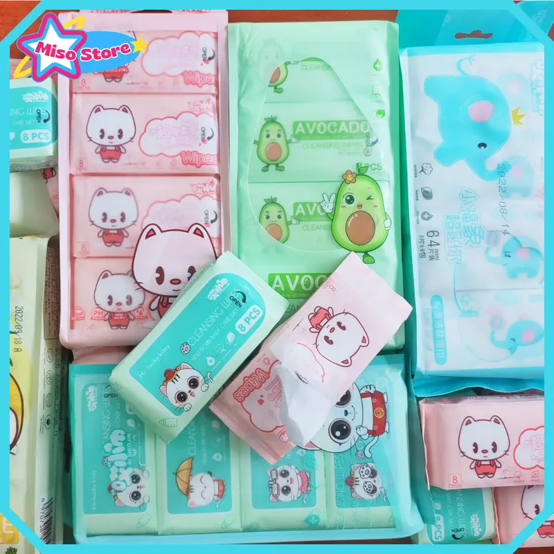 Khăn Giấy Ướt Mini Dễ Thương Bỏ Túi Tiện Lợi | Miso Store 0