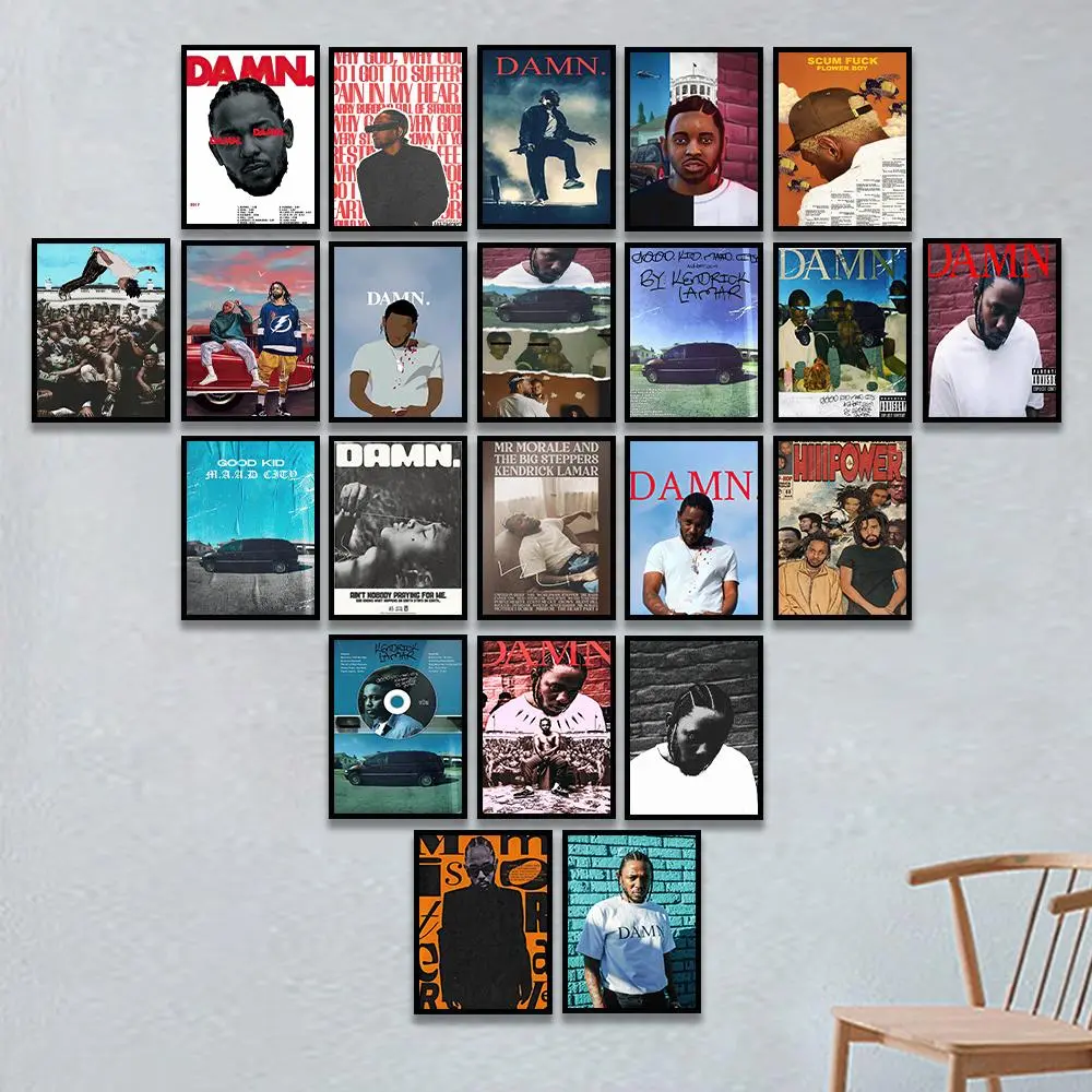 Unframed Hip Hop Rapper Print Poster, 1 Count Modern Fashion Style Canvas Wall Art, Wall Decor for Home Living Room Bedroom Office School