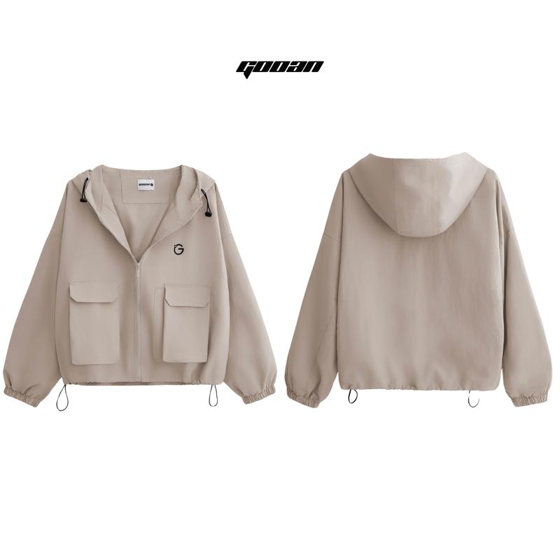 Áo Khoác Gió Nhiều Màu Có Mũ Dây Rút Chắn Gió Chống Nắng Hàn Quốc For U Gooan Nữ Jacket