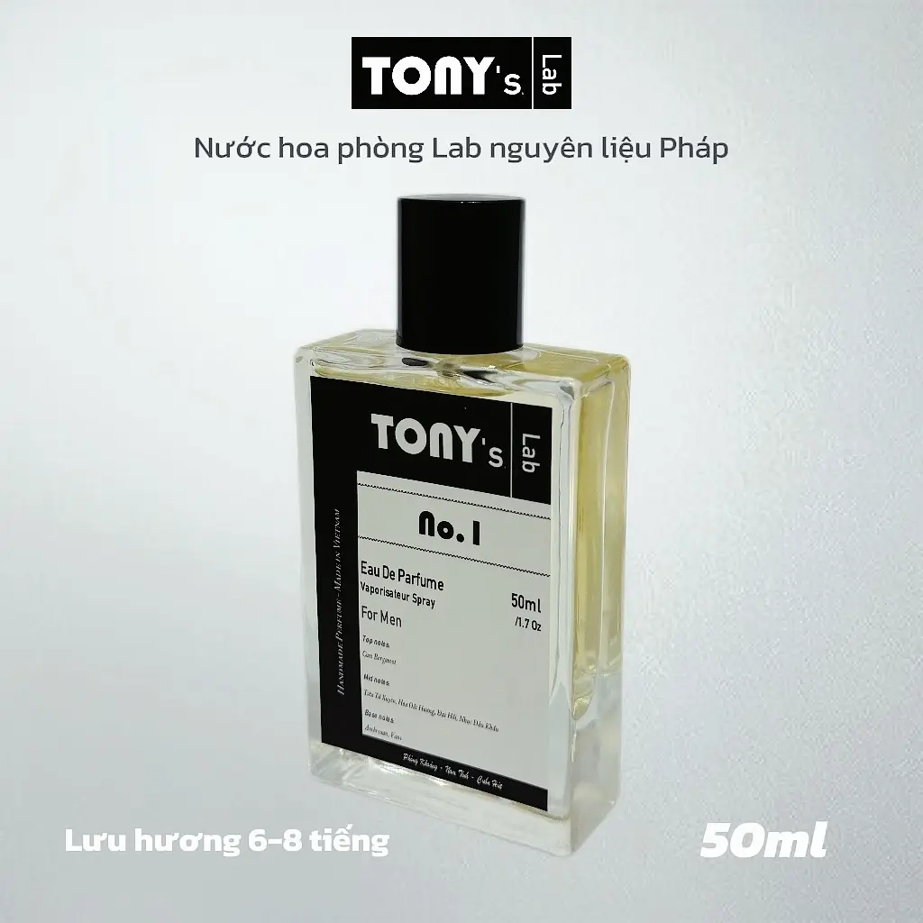 Tony Lab -  Nước hoa 50ml Eau De Parfum - Tinh dầu đậm đặc 40% - Lưu hương trên 8h