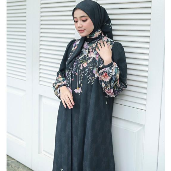 (FREE HIJAB) ZHAFIRAH FLOWER DRESS GAMIS WANITA KEKINIAN CERUTY BABY DOLL PREMIUM 7
