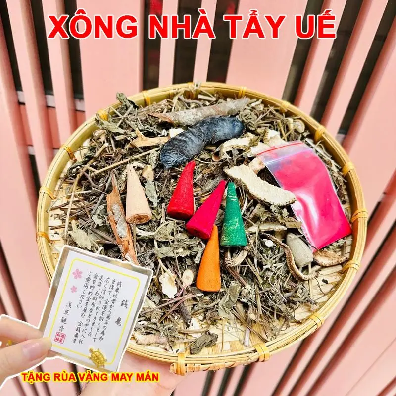 [TẶNG RÙA VÀNG MAY MẮN]  Gói Thảo Dược Xông Nhà Tẩy Uế , Hút Năng Lượng Tốt, Hoàn Toàn Từ Thảo Mộc, CÓ KÈM HƯỚNG DẪN 5