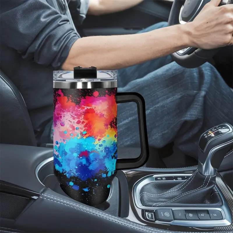 40oz Tumbler with Lid, 1 Count Colorful Koala Pattern Stainless Steel Water Bottle, Insulated and Durable, Gift for Any Occasion, Drinkware 7