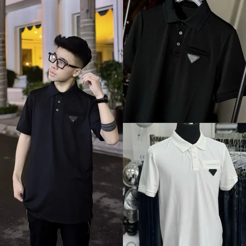 Áo Polo Hoạ Tiết Tam Giác Hàng Cao Cấp Logo Titan From Đẹp(namveshop)