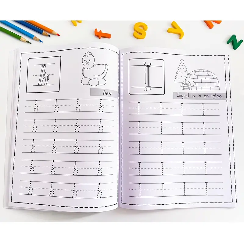 Trace Letters Workbook, 52 Pages Alphabet Practice Workbook, Kindergarten Learning English Writing Exercises Workbook 6
