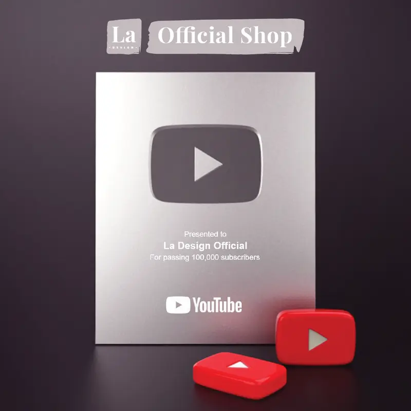 Hiasan Dinding YouTub3 Play Button Silver Pajangan Dinding 0