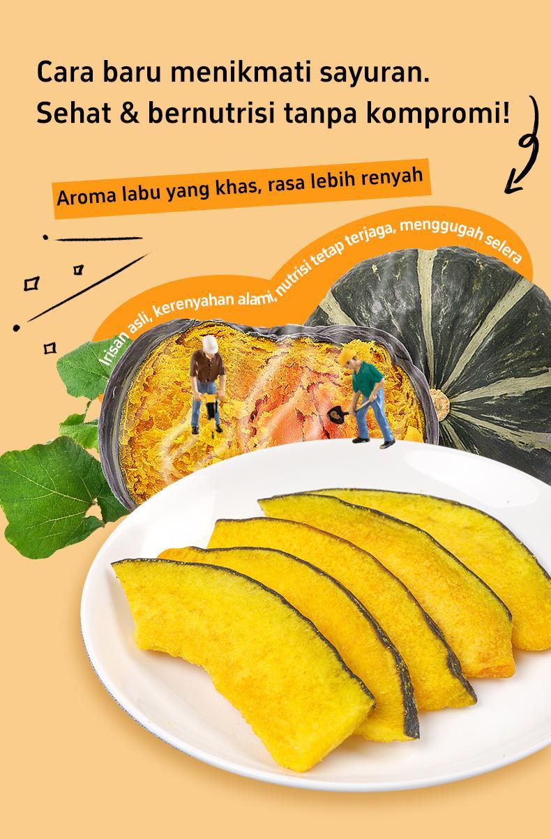 【Luckymore】HALAL Keripik Labu Renyah 62gr, Keripik Sayur, Labu Krispy, Cemilan Sehat, Keripik Sayur Labu Cemilan Rendah Kalori Camilan Manis Food Snack Bayi