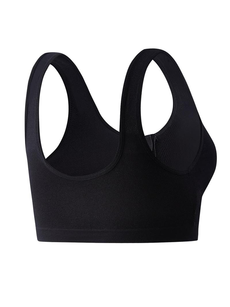 Product Introduction of Women's Solid Zipper Detachable Pad Wireless Bra, Breathable Comfortable Sports Bra, Women's Lingerie For All Seasons 2