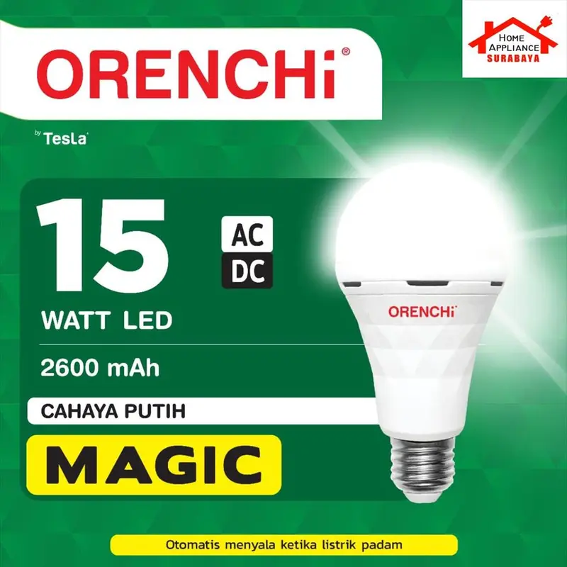 ORENCHI MAGIC Lampu LED Bulb Emergency AC DC 10W 15W 20W / 10 15 20 Watt Cahaya Putih 1