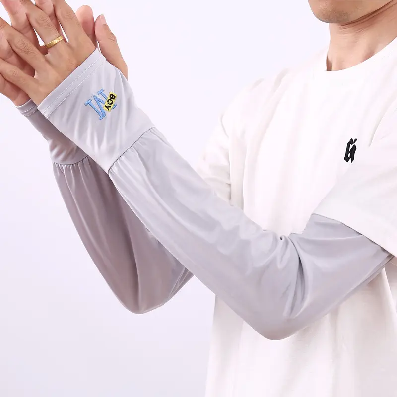 Summer Simplicity Men's Sunscreen Arm Sleeves Ice Sleeve Breathable Ice Silk UV Protection Arm Guard Sun Protection Arm Sleeves Riding Ice Sleeve Sets