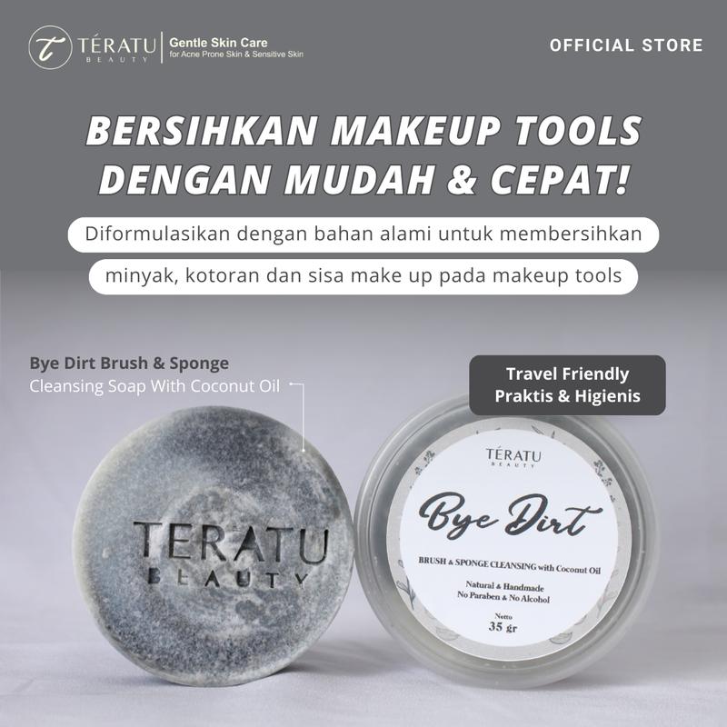 TERATU BEAUTY Bye Dirt Brush & Sponge Cleansing Soap with Coconut Oil 1