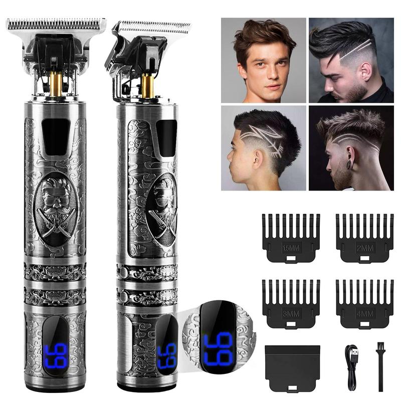 Cordless USB Charging Men Hair Trimmer Kit, 1 Set Electric Hair Clipper & Limited Comb & Charging Cable & Cleaning Brush & Safety Buckle, Professional Clippers for Men 2