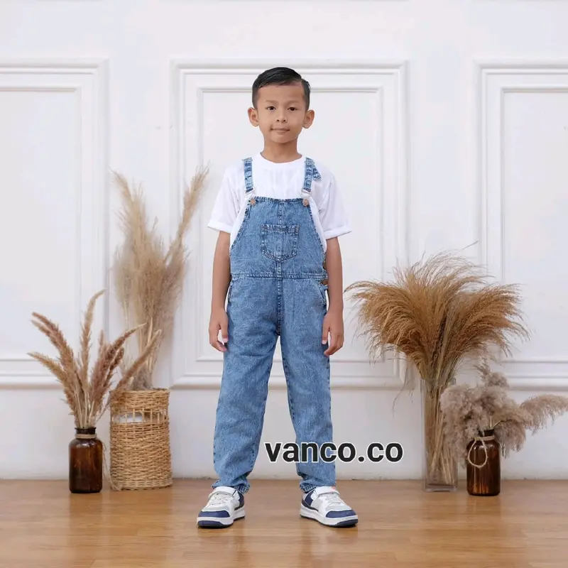 OVERALL JEANS ANAK 4-10 TAHUN - Jumpsuit Baju Kodok Anak Unisex 0